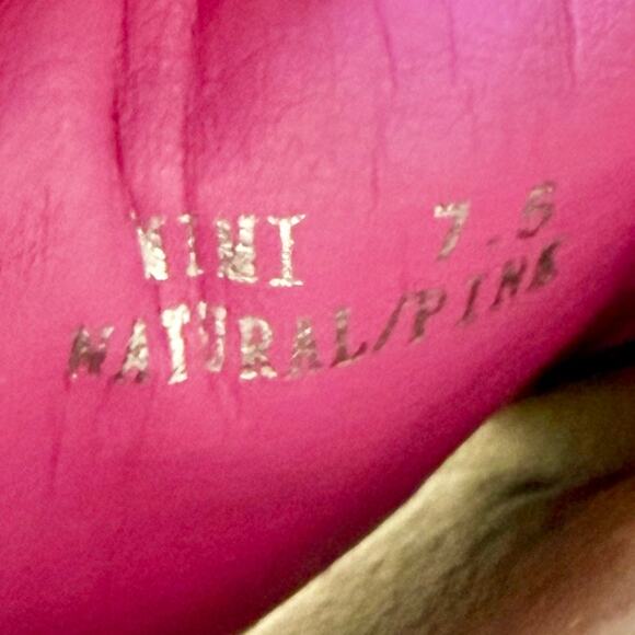 NIB VINTAGE HAVANA Mimi Crochet Slide Sandals Natural/Pink 7.5M - Picture 8 of 8